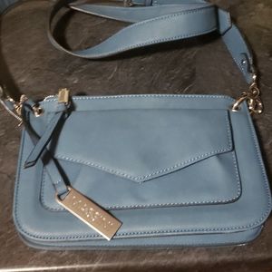 Blue Massini crossbody 10x7, strap drop 24".